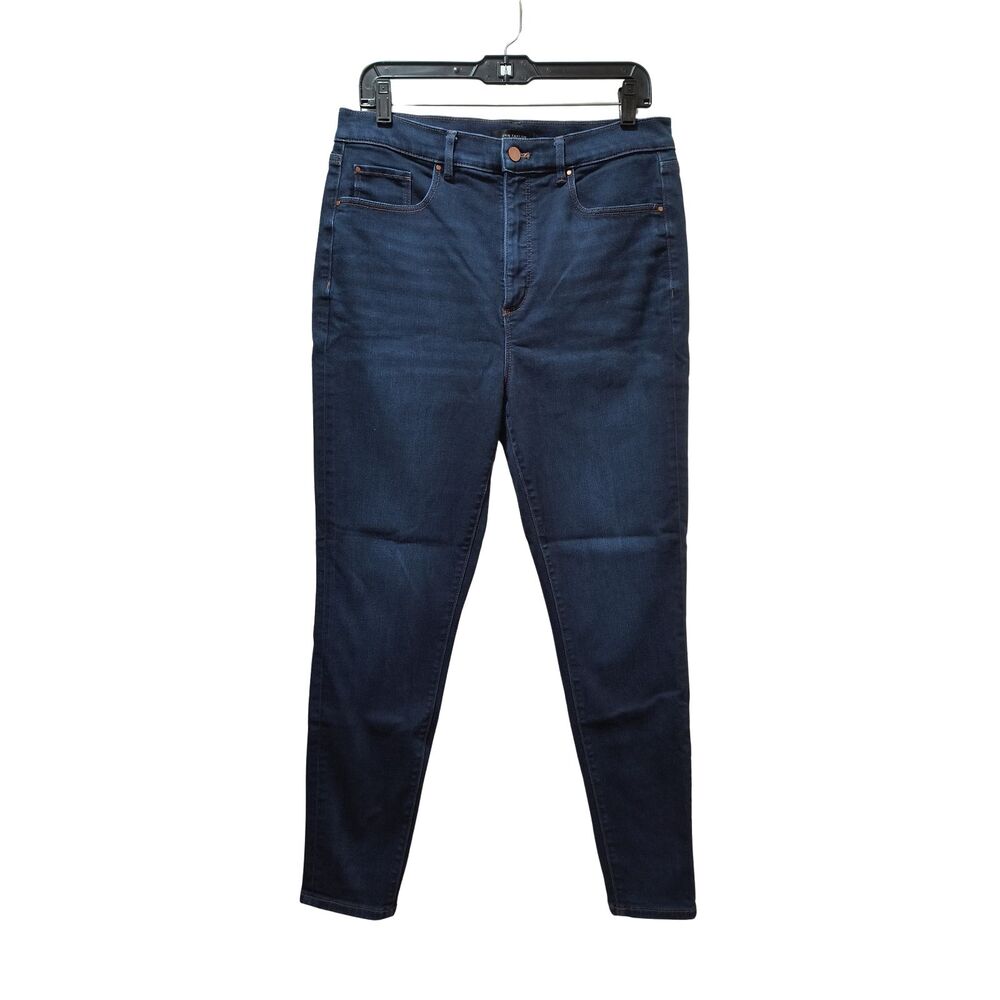 Ann Taylor The Skinny Jeans Women 12 Blue Dark Wash Stretch Denim 32x27.5